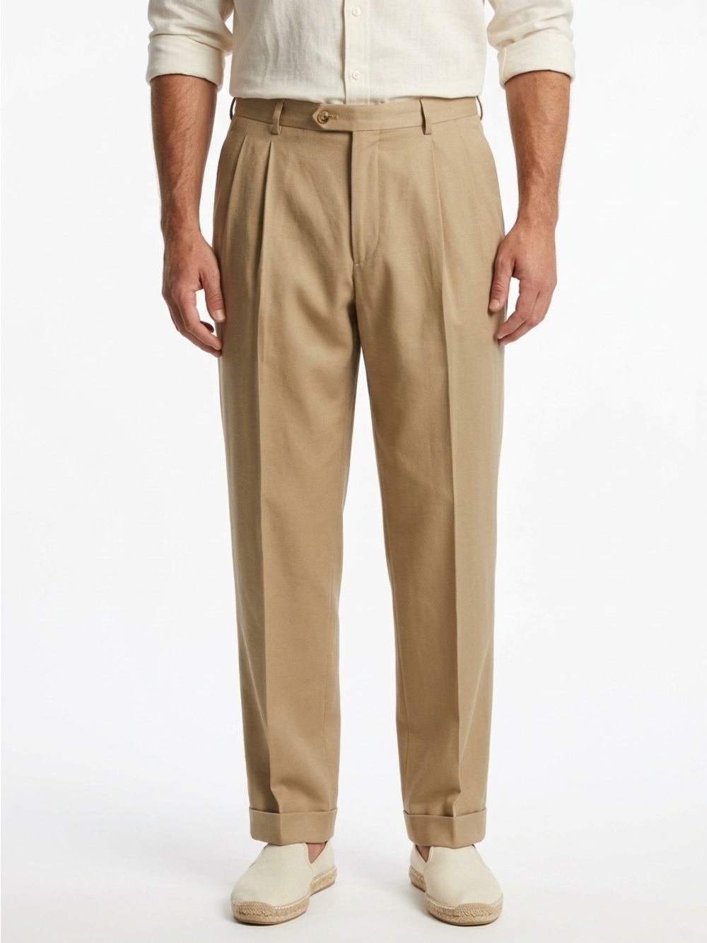 Tommy Bahama Double Pleated Silk Cotton Pants Khaki 40x32